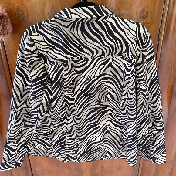 Chico's Zebra-Print Jacket, Sz 2 - Picture 5 of 5